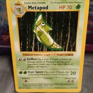 Pokemon Metapod Card - Green and Yellow